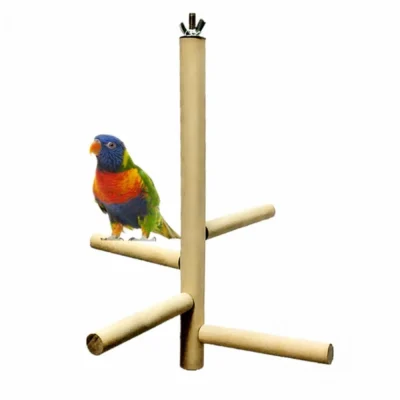 Bird Perch Stand Toy, Natural Wood Parrot Perch Bird Cage Branch Perch Accessories