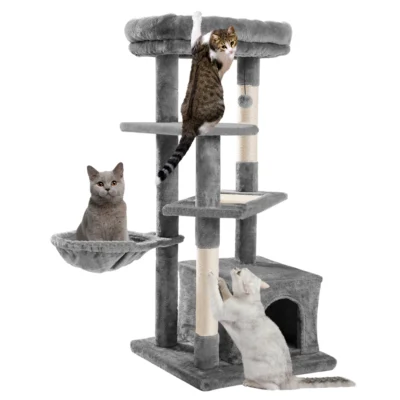 45 Inches Multi-Level Cat Tower with Sisal Covered Scratching Posts