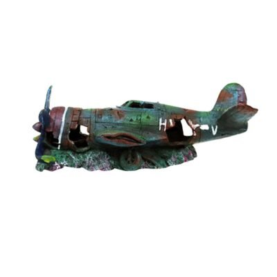 Resin Craft Fish Tank Plane Artificial Plane Wreckage Decor Aquarium