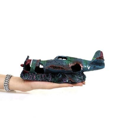 Resin Craft Fish Tank Plane Artificial Plane Wreckage Decor Aquarium